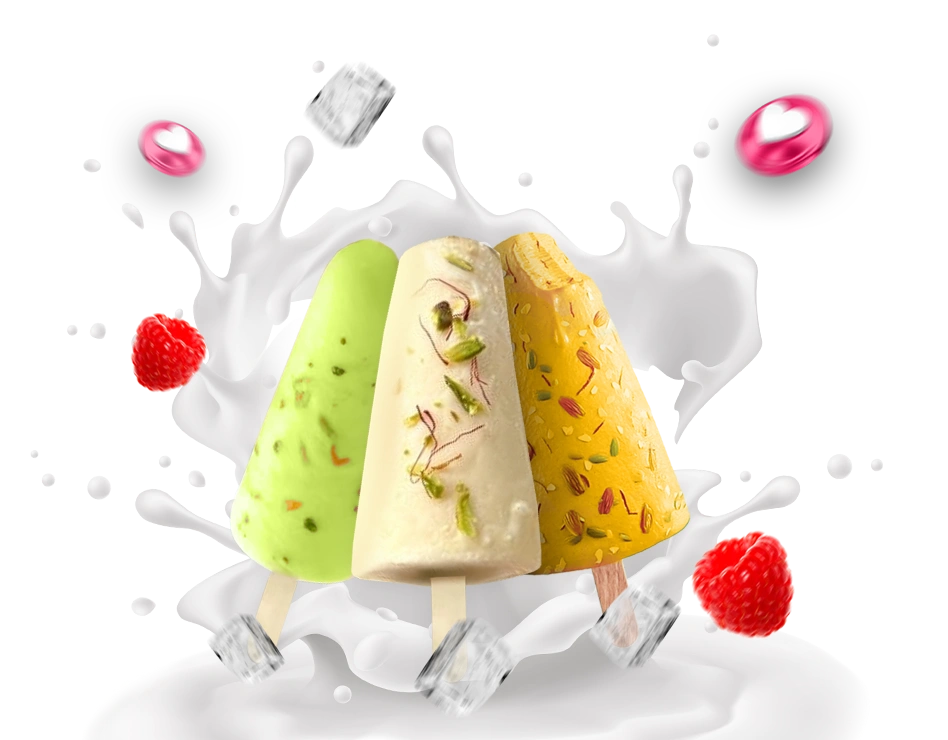 Kulfis at Keds Ice Cream – traditional Indian ice cream in malai and pistachio flavors