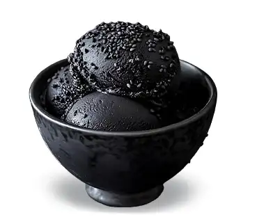 Black sesame seed ice cream with nutty flavor at Keds Ice Cream