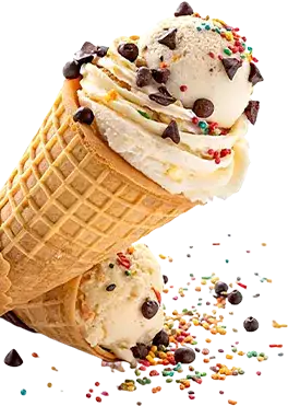 International ice cream flavors in a cone at Ked’s Ice Cream – premium and unique varieties