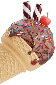 Ked’s colorful kids’ cone with creamy ice cream