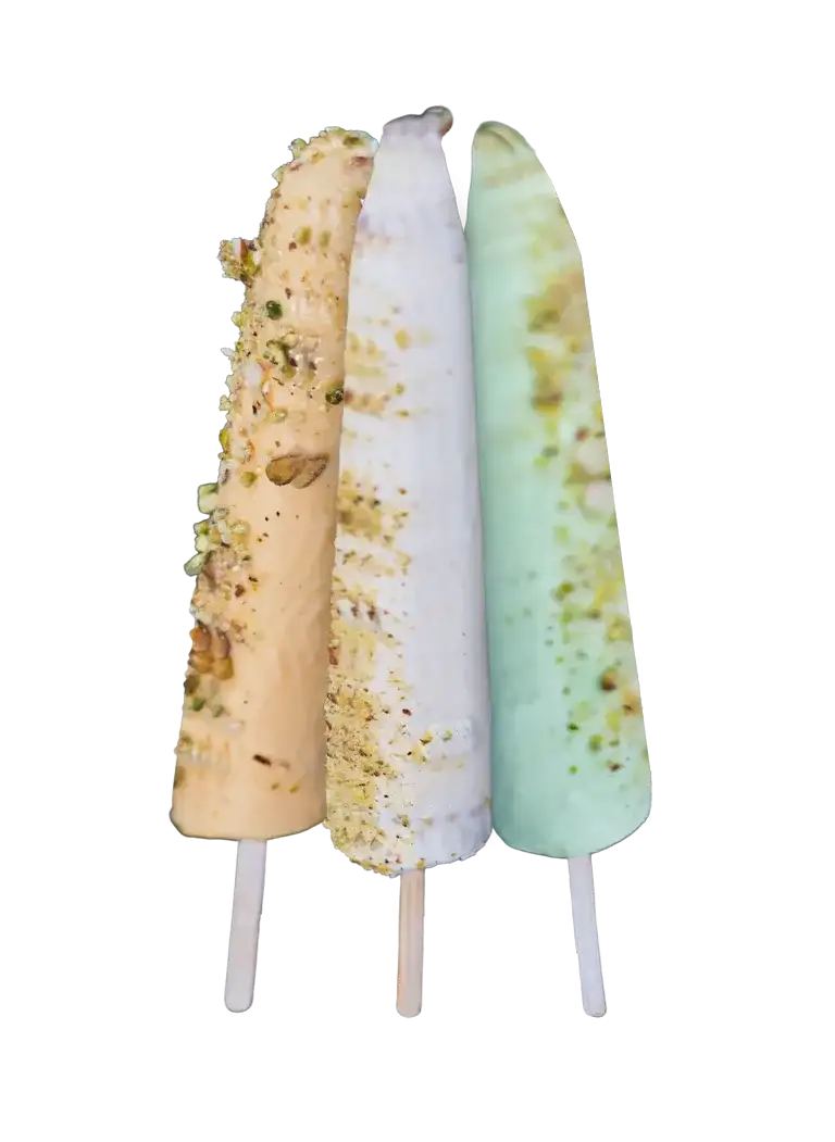 Home 14 Kulfis at Keds Ice Cream – traditional Indian ice cream in malai and pistachio flavors