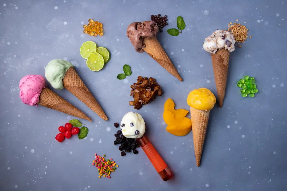 Ice cream with delicious toppings at Ked’s Ice Cream in Frisco TX