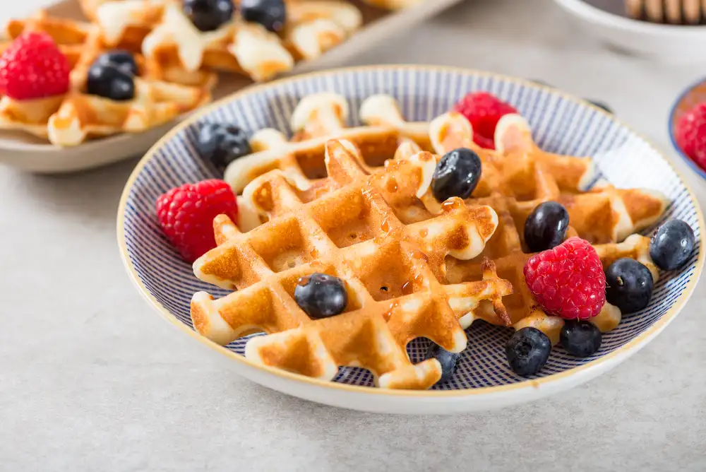 Best waffles near me in Plano TX featuring Belgian waffles with premium ice cream at Ked's Ice Cream